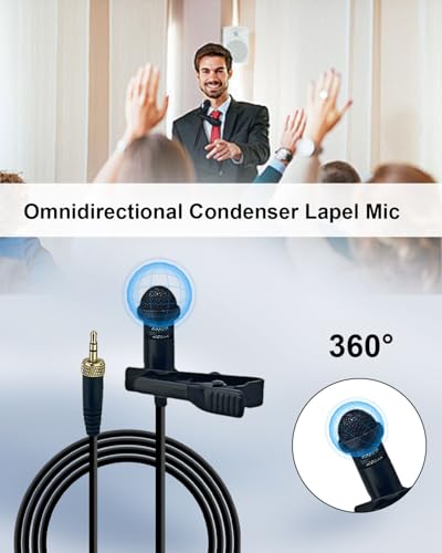 3.5mm TRS Lavalier Mic for Sennheiser Systems EW300, 1.5M | Omnidirectional Lapel Microphones With Crisp Sound Pickup, For Youtube, Vlogging, Live Streaming, Interviews