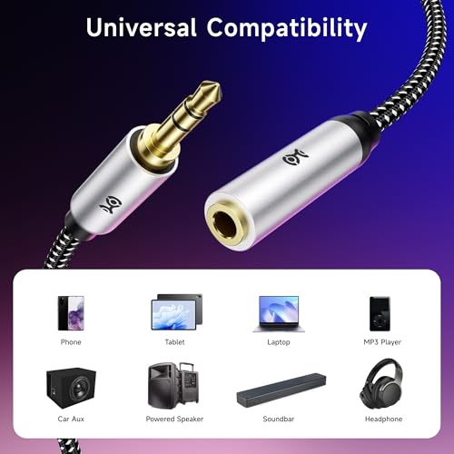 Cable Matters 2-Pack Headphone Extension Cable, 3.5mm Aux Extender, 10ft - size: 10 ft