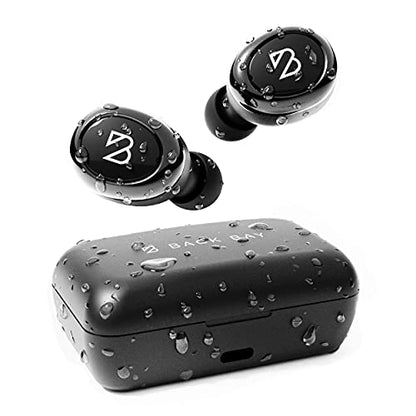 Back Bay Audio Sweatproof Wireless Bluetooth Earbuds,130 Hour Battery Life | Wireless Earbdus for iPhone, Android, Mini Charging Case, TWS Headphones with Microphone, Gift for Runners