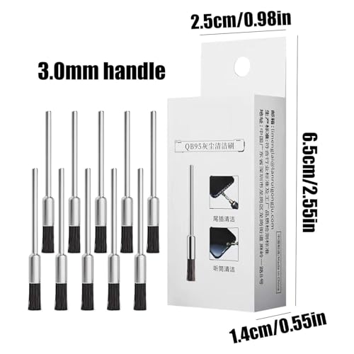 Phone Charger Cleaner Small Cleaning Repair Tool | 10-Piece Mobile Phone PC Clean Brush for Speaker Keyboard Headphone Laptop Tablet Earbud Motherboard PCB USB Port - color: 3.0mm handle