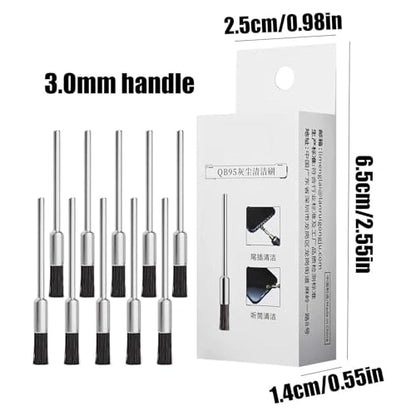 Phone Charger Cleaner Small Cleaning Repair Tool | 10-Piece Mobile Phone PC Clean Brush for Speaker Keyboard Headphone Laptop Tablet Earbud Motherboard PCB USB Port - color: 3.0mm handle