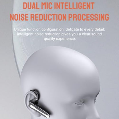 Bluetooth Headset Single Ear Wireless Earpiece V5.1 for Trucker Driving Office Call Use with ENC Noise Cancelling (Wireless Headset Bluetooth)