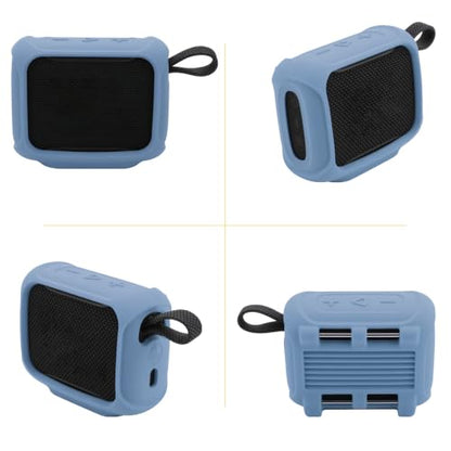 Silicone Case Cover for JBL Go 5 Portable Speaker (Pink Blue) | Travel Carrying Protective Pouch with Attach Straps for Bike Golf Cart Scooter - color: Pink Blue