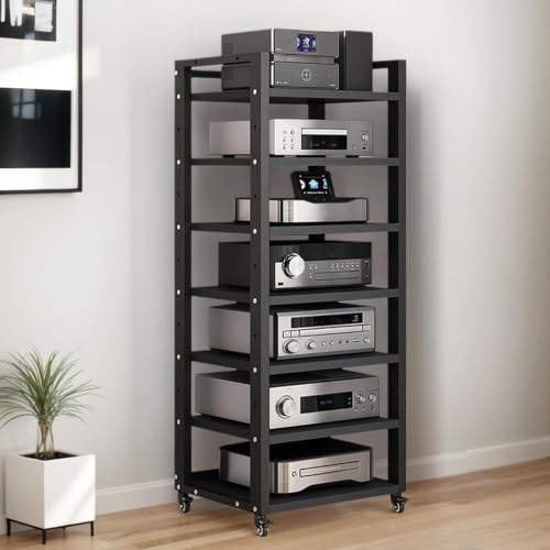 7-Tier Heavy Duty Audio Component Rack, Stereo Rack AV Media Stand Cabinet - color: C