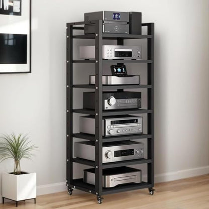 7-Tier Heavy Duty Audio Component Rack, Stereo Rack AV Media Stand Cabinet - color: C