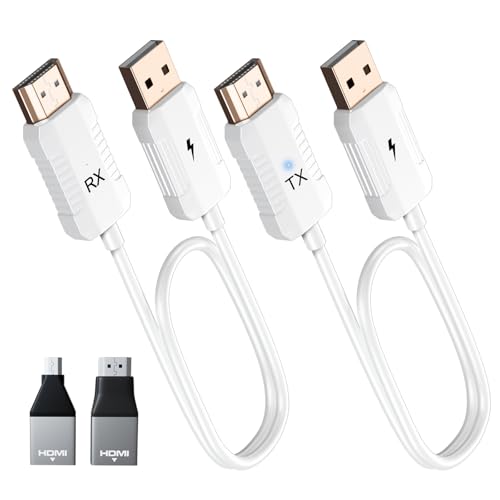 Wireless HDMI Transmitter and Receiver 4K Decode 1080P Output, HDMI Wireless Extender, Plug & Play, Support 2.4/5GHz for Streaming Video and Audio to Monitor from Laptop/Pc/Tv Box (White) - color: White