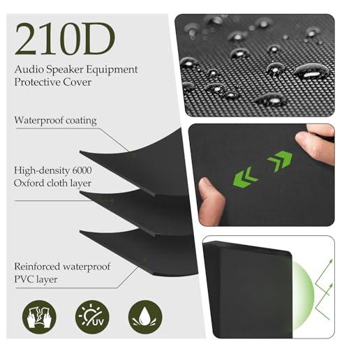Protective Speaker Cover Dust-Proof Audio Equipment Shield Upright Speaker Bag for Outdoor, Multiple Sizes, Black(19 * 20 * 30inch)