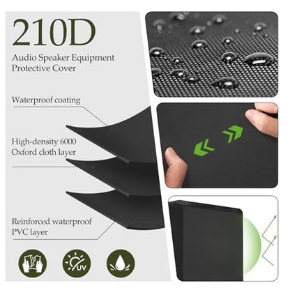Protective Speaker Cover Dust-Proof Audio Equipment Shield Upright Speaker Bag for Outdoor, Multiple Sizes, Black(19 * 20 * 30inch)