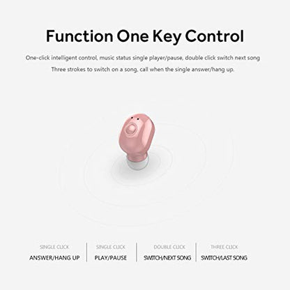 Wireless Earbud, Sport Earbud 4-5 Hours Bluetooth Headset 3D Stereo Sound Wireless Bluetooth Headphones, Built-in Microphone (Pink) - color: Pink