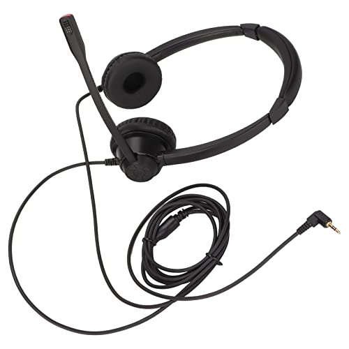 H390D - 2.5 Office Headset, 2.5mm Business Headset with Noise Cancelling Microphone, Dual Ear Telephone Headphone for Phone Sales Hospitals Banks, Comfortable Binaural Customer Ser