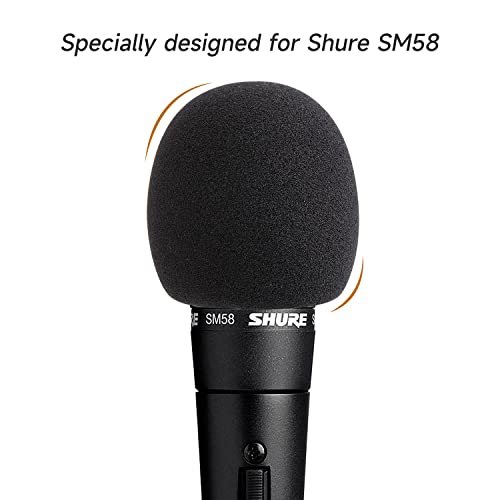6 Pack SM58 Foam Mic Cover, Thick Handheld Windscreen for Shure, Black - color: 6PCS-Black