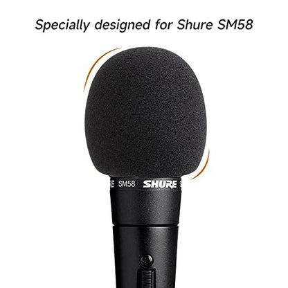 6 Pack SM58 Foam Mic Cover, Thick Handheld Windscreen for Shure, Black - color: 6PCS-Black