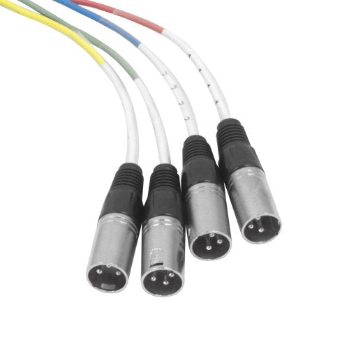 Seismic Audio - SAXT-4x10M - 4 Channel 1/4" TRS to XLR Male Snake Cable - 10 Feet Long - Serviceable Ends - Pro Audio Effects Snake for Live Live, Recording, Studios, and Gigs - Patch, Amp, Mixer, - size: 10 Foot - 4 Channel
