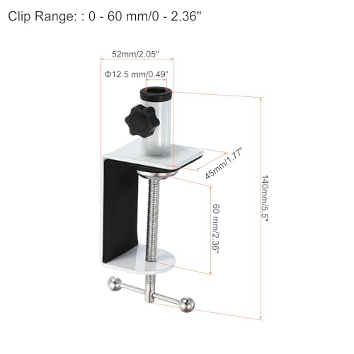 PATIKIL 0.49" Hole Dia. Desk Clamp, 2 Pcs Aluminum Alloy Universal Adjustable C-Clamp Mount Holder for Microphone Mic Arm Table Lamp, White - color: White