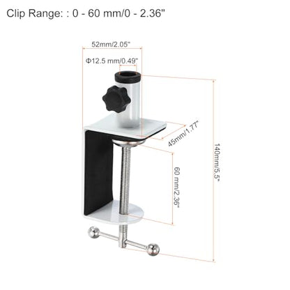 PATIKIL 0.49" Hole Dia. Desk Clamp, 2 Pcs Aluminum Alloy Universal Adjustable C-Clamp Mount Holder for Microphone Mic Arm Table Lamp, White - color: White