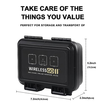 Liyirui Wireless Lavalier Mic Case for Wireless GO II Dual Channel | Wireless Lavalier Microphone Storage Case,with Foam,Compact Digital Wireless Microphone,Waterproof Safety Box