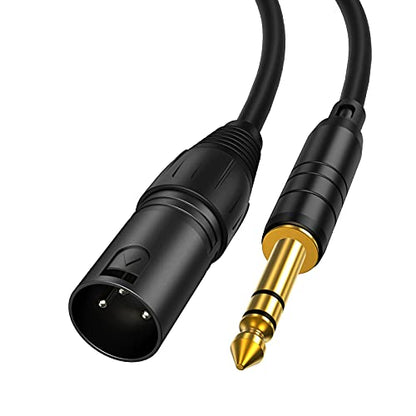 1/4" to XLR 3Pin,6.35mm TRS to XLR Male Balanced Microphone Patch Cable | Quarter inch TRS Plug to XLR For Amplifiers,Mixer,Speaker,Guitas,Studio Monitor,3~50ft - size: 6FT-1pcs