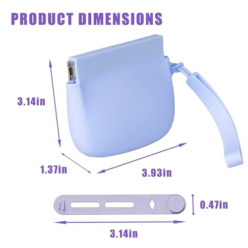 2-Pack Silicone Earbud & Cable Organizer Case with 2 Cord Winders, Pop-Open Storage Box for Headphones, Charging Cords, Small Accessories, Coin Purse – Blue & Purple