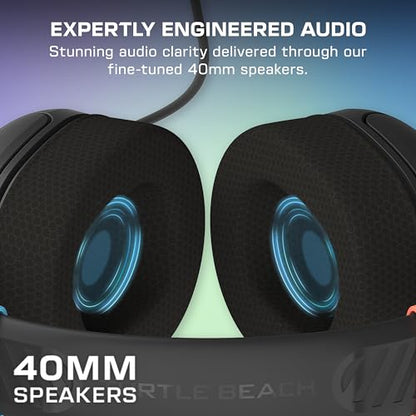 Turtle Beach Airlite Fit Wired Gaming Headset for Nintendo Switch 2, Lite | Works with Nintendo Switch OLED, Flip-to-Mute Mic, Comfortable Ear Cushions, 40mm Speakers, Lightweight, Charcoal Blue & Red - color: Charcoal Red/Blue