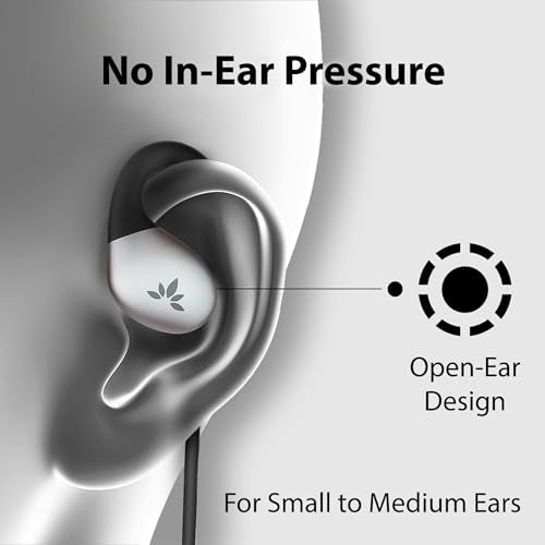 Avantree Resolve – Lightning Wired Open-Ear Earbuds w/Mic & Over-Ear Hook | Small-Medium Size, Compatible with iPhone 5-14 Series, Ideal for Office, Outdoor & Home