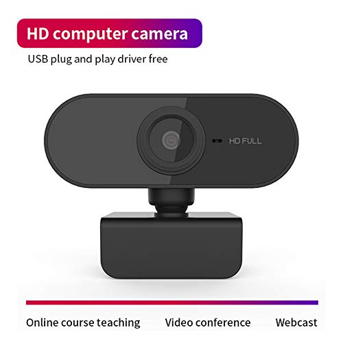1080P USB Webcam, HD Computer Camera with Microphone and 360 Degree Rotation, for Video Conferencing Online Teaching and Desktop Laptop PC (Black)
