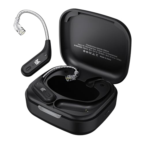 KZ AZ09 Bluetooth 5.2 IPV5 Waterproof Noise Reduction Bluetooth Module Upgrade Cable Ear Hook for ZST/ZSTX/ZS10/AS06/AS10/BA10/ZSR/ES4(B pin) - color: AZ09-B,Black
