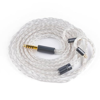 NICEHCK IcyMoon 4.4mm Balanced 0.78mm 2Pin HiFi IEM Upgrade Cable | 16-strand OCC silver plated OFC wire, balanced lossless audio, compatible with 0.78mm 2Pin IEM & 4.4mm players - size: 4.4mm with 0.78 2Pin