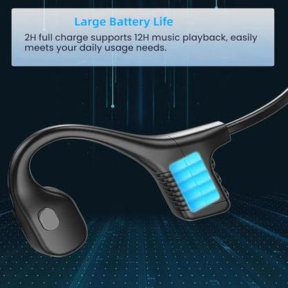Bone Conduction Swimming Headphones IP68 Waterproof Bluetooth Headphones with 32GB MP3 Player Open Ear Wireless Headsets Underwater Multi-point connection Large Battery for Running Cycling Workouts - color: Q4-Black