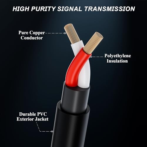 Fat Toad 20ft Instrument Cables (ShieldedPRO X Series) 24 Pack – 1/4 Inch Gold Straight-End Guitar Cords – 24 AWG Wires for Amp, Bass, Keyboard, Studio Use - size: 24 Pack