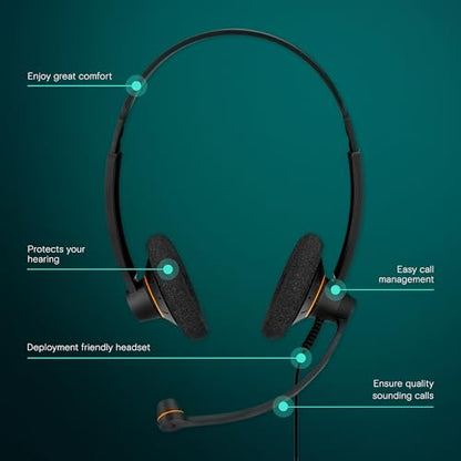 EPOS Sennheiser Consumer Audio SC 60 USB ML (504547) - Double-Sided Business Headset | For Skype for Business | with HD Sound, Noise-Cancelling Microphone, & USB Connector (Black)