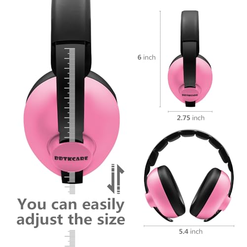 BBTKCARE Baby Headphones Noise Cancelling Headphones for Babies for 3 Months to 3 Years (Pink) - color: Pink