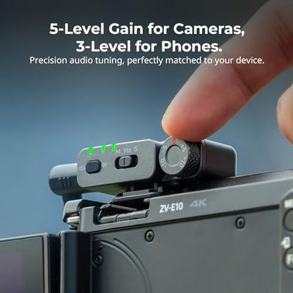 SmallRig S70 Wireless Mic (2 TX + 2 RX + Charging Case) - Black | Mini Lavalier Microphone for Phone/Camera Content Creation, Noise Cancelling for Vlog/TikTok/Interview etc. - color: Black, style: 2 TX + 2 RX
