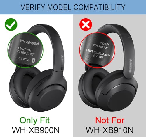 GVOEARS Ear Pads for Sony WH-XB900N / WH-CH710N / WH-CH720N - Black - color: Black