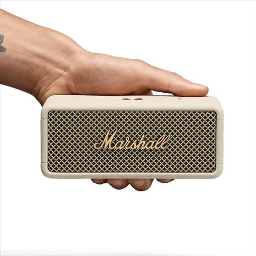 Marshall Emberton III Portable Bluetooth Speaker - Rugged Waterproof/Dust-Proof Design | Loud Stereo Sound, Deep Bass | Compact and Wireless for Travel and Outdoors - Cream - color: Cream