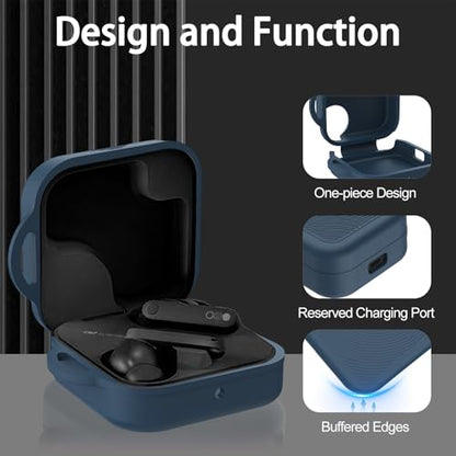 for CMF Buds Pro 2 Case Cover, Soft Silicone Protective Earbuds Case, Only Compatible with CMF Buds Pro 2, Headphones Case with Carabiner Accessories Set(Blue) - color: Blue