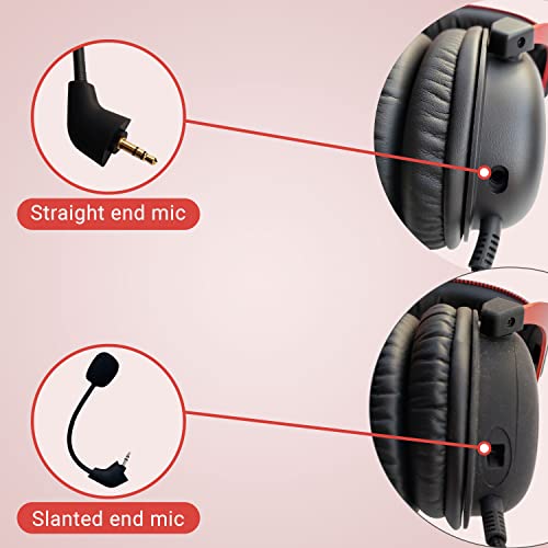 TNE 2 Pack Replacement Game Mic Microphone Boom for 2nd Version Wired Kingston HyperX Cloud 2 II Cloud Core Cloud Pro CloudX PS4 Xbox One Nintendo Switch Computer PC Gaming Headsets - style: Straight