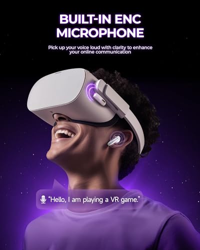 V2 Wireless Gaming Earbuds with 20ms Low Latency, 2.4GHz USB-C Dongle & Bluetooth 5.4 — Designed for Meta Quest 3S, Quest 3, Quest 2, PS5, PS4, PC, Switch, Steam Deck — Noise-Cancelling Mic