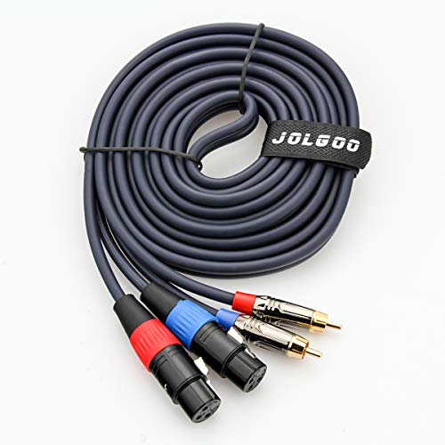 JOLGOO XLR to RCA 케이블, XLR 암 - RCA 수, 2~2, 4N OFC 와이어, 앰프, 믹서, 마이크, 3m(10피트) - size: 10 Feet, style: 듀얼 XLR 암 - 듀얼 RCA 수