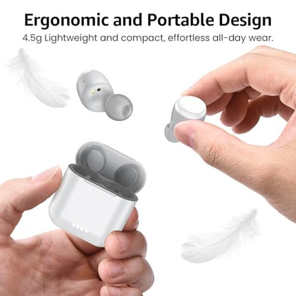 TOZO T6 Wireless Earbuds Bluetooth 5.3 Stereo Sound in Ear Headphones | 50H Long Playtime Ear buds with Charging Case, App Customizable EQs, IPX8 Waterproof Earphones, AI Calls, Deep Bass - color: White