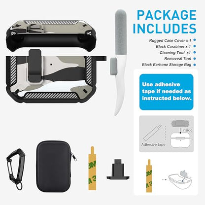 for AirPods Pro 3 Case with Magnetic Lock, Magsafe Compatible, Camo White - color: Camo White, size: AirPods Pro 3 Case 2025