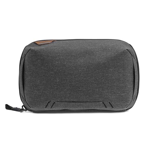 Peak Design Tech Pouch, Charcoal, Electronics Organizer for Travel or Everyday Carry, Origami-Style Storage, Cable Pass-Through, Weatherproof Recycled Nylon, Gear Carry Bag for Men and Women - color: Charcoal, size: Regular