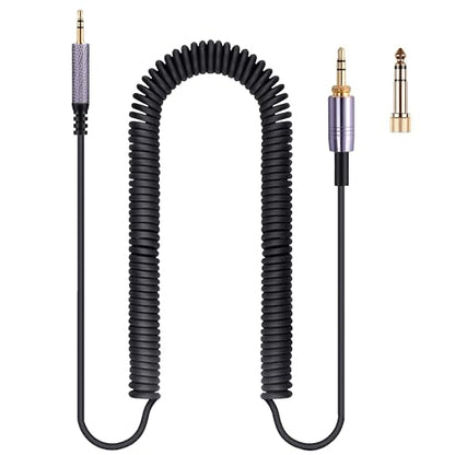 QC35 Coiled Audio Cable Compatible with Bose QC45(QuietComfort 45) NC700 AKG Y55BT Y55 Headphones 2.5mm to 3.5mm Extension Aux Cord with (1/4") Adapter(4.2ft-14ft) - size: 4.2ft-14ft