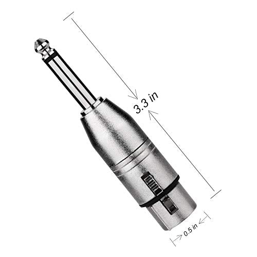 Tisino Female XLR to 1/4" TRS Adapter, Balanced XLR Adapter, 2 Pack | Female XLR to 6.35mm Male TRS Stereo Audio Adapter for Mixer Studio Pro Audio, Balanced Microphone Adapter - color: XLRF to 1/4" TRS