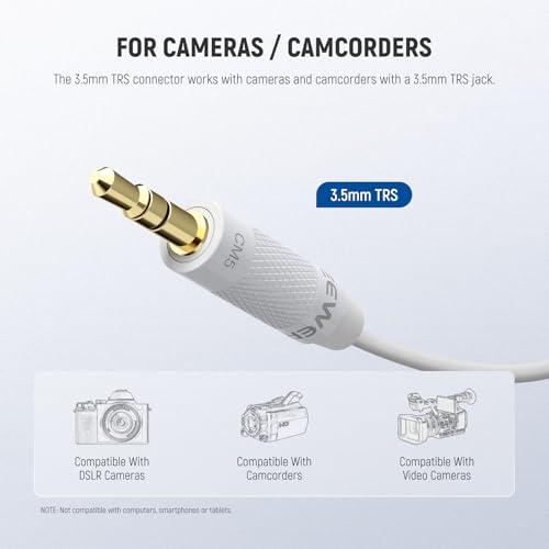 NEEWER 2 Pack Lavalier Lapel Microphone Compatible with Rode Wireless GO II 2 DJI Wireless Mic Transmitter, Omnidirectional Condenser Wired Clip On Lav Mic for Stage YouTube Live Streaming, CM5, White - style: CM5(2-Pack&White)w/3.5mm TRS Plug