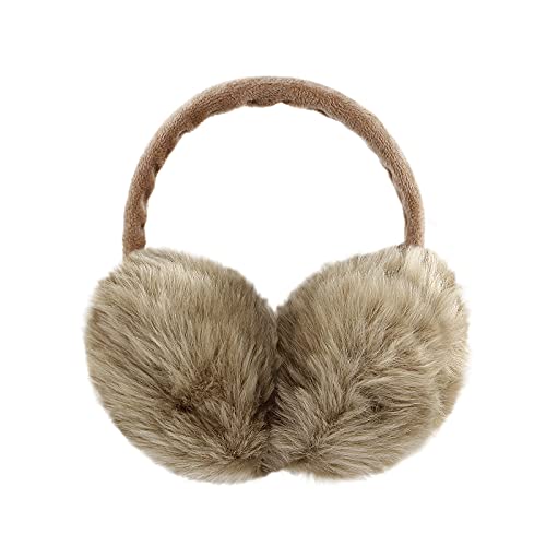 POXIMI Women Winter Earmuffs Girl Ski Adjustable Ear Covers for Kid Cute Bow Ear Warmer Outdoor Earmuff Fleece Lining - color: C-khaki