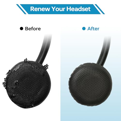 Ear Pads for Poly Headset, Replacement Ear Cushion Cover for Plantronics Blackwire 3320 3325 C310 C320 C3210 C3220 C3225, Cushions Ear Pads Cover for Jabra PRO 920 930 935 9450 9460 (2 PCs)