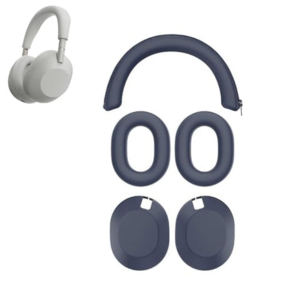 Silicone Cover for Sony WH 1000XM6 Headphone Case Protector, WH 1000XM6 Accessories (Dark Blue) - color: Dark Blue