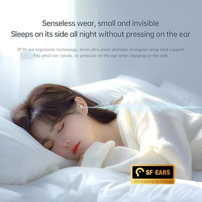 Invisible Sleep Headphones, Noise Blocking Sleep Earbuds, Compact Design for Side Sleepers, Immersive Audio Spatialized Sound (Black)
