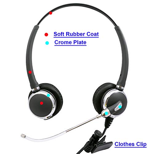 INNOTALK Voice Tube Mic Binaural Customer Service Center Phone Headset Compatible with Avaya 4621 4622 4624 4625 4630 5410 5420 5610 Phone - HIC Quick Disconnect Headset - size: Voice Tube Mic Binaural
