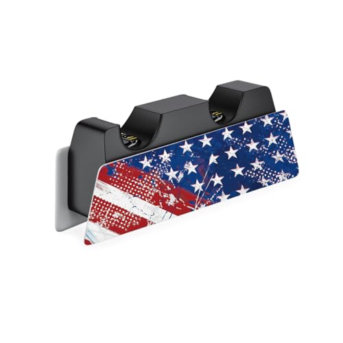 PlayVital Full Set Skin Decal for ps5 Console Digital Edition, Sticker Vinyl Decal Cover for ps5 Controller & Charging Station & Headset & Media Remote - Impression US Flag - color: Impression US Flag